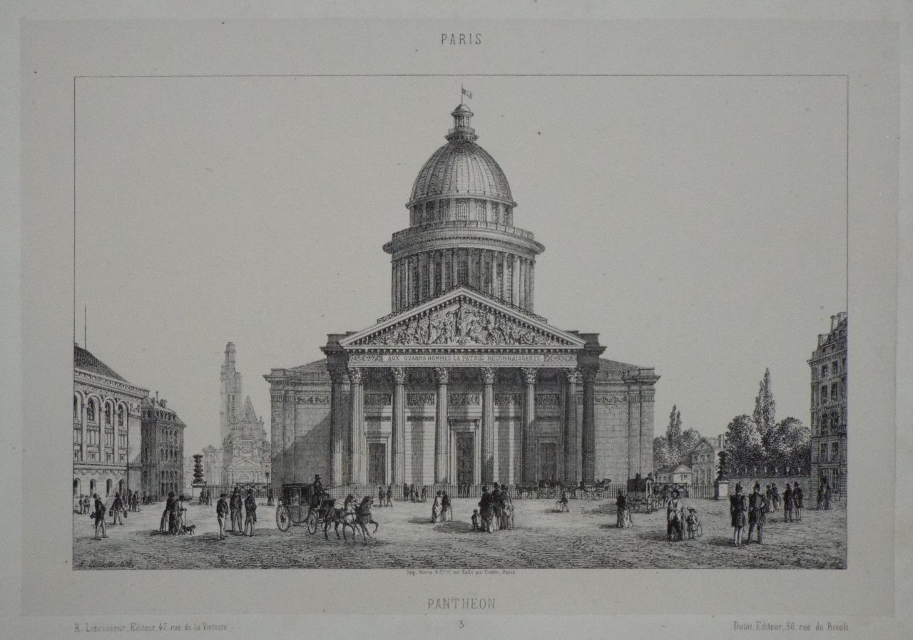 Lithograph - Paris Le Pantheon 3 - Collette